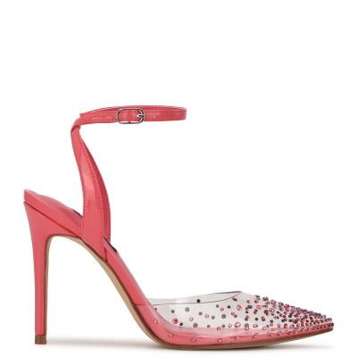 Pink / Coral Women's Nine West Foreva Ankle Strap Dress Pumps | STOH19752