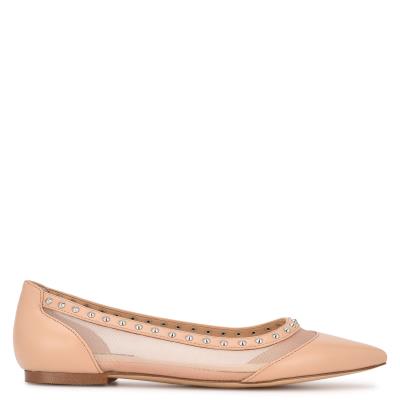 Pink Women's Nine West Bizzie Pointy Toe Ballet Flats | MVWJ72401