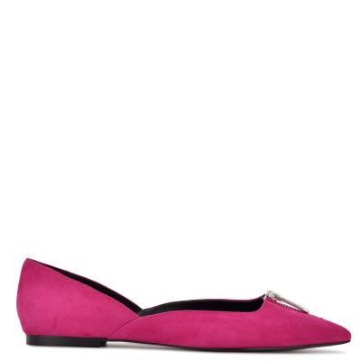 Pink Women's Nine West Brina Pointy Toe Ballet Flats | SVRJ09175