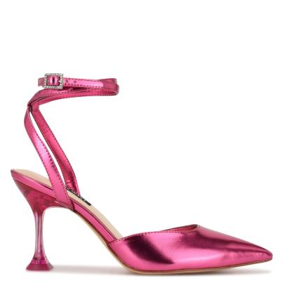 Pink Women's Nine West Harlowe Ankle Strap Pumps | MUZN32168