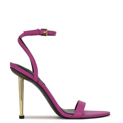 Pink Women's Nine West Reina Ankle Strap Sandals | DGKQ24735