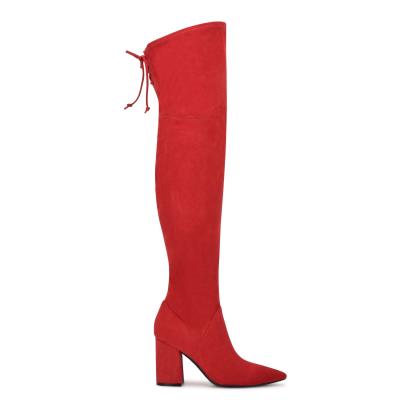 Red Women's Nine West Ceeya 9x9 Over The Knee Heeled Boots | JYAU71493