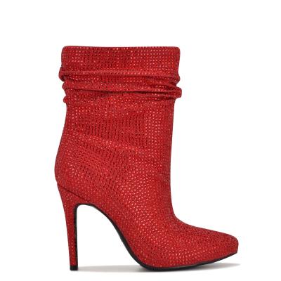 Red Women's Nine West Dazzle Dress Booties | SMCT76152