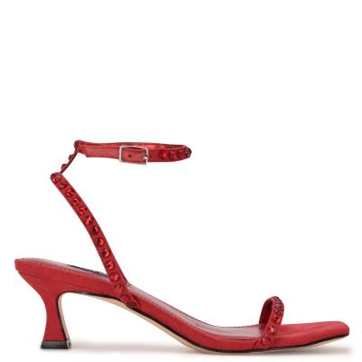 Red Women's Nine West Giena Ankle Strap Dress Sandals | RNYB86459