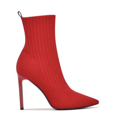 Red Women's Nine West Teoy Dress Booties | CQXZ27431