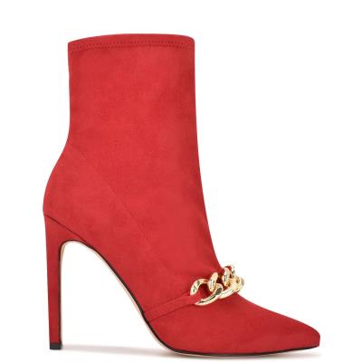 Red Women's Nine West Timbaa Dress Bootie Booties | IBRP87104