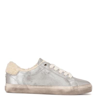 Silver Women's Nine West Bribe Casual Sneakers | JYVQ64307