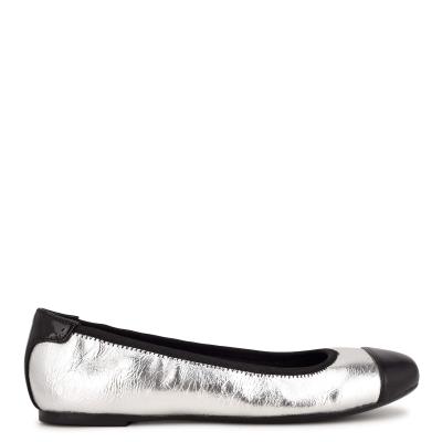 Silver Women's Nine West Capted Ballet Ballet Flats | FOWP69450