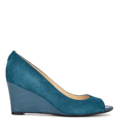 Turquoise Women's Nine West Cape 9x9 Dress Wedges | EZNA01832