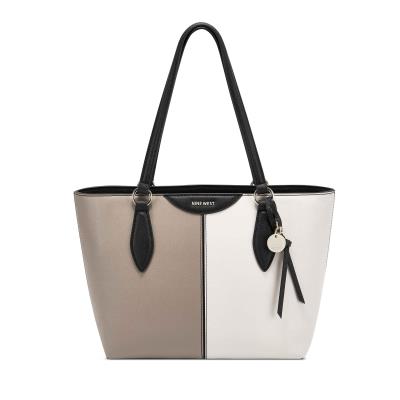 White / Grey Women's Nine West Paisley Small Tote Tote Bags | QRCK32850