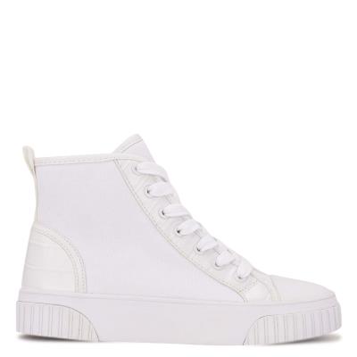 White Women's Nine West Dyiane High Top Sneakers | YIAL42680