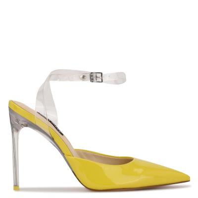 Yellow Women's Nine West Sparkea Ankle Strap Pumps | FJDM57491