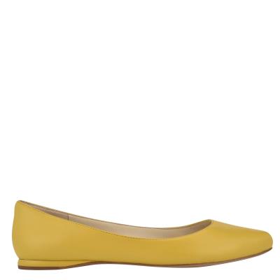 Yellow Women's Nine West Speakup Almond Toe Ballet Flats | RTVY64512